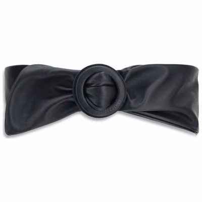 Black Calf Leather Bos Taurus High-Waist Belt