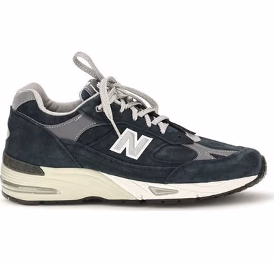 Blue Suede Leather Athletic Sneakers