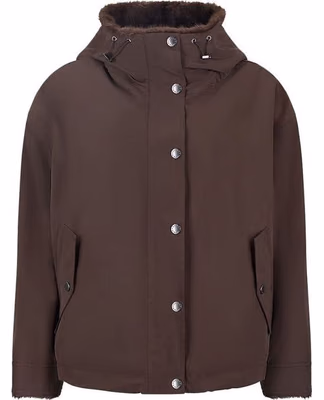 Brown Cotton Full-Length Jacket