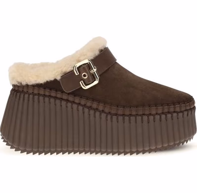 Brown Calf Leather Bos Taurus Mules