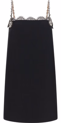 Black Virgin Wool Short Dress