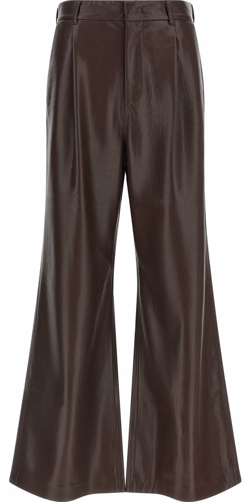 Brown Polyester Flared Pants