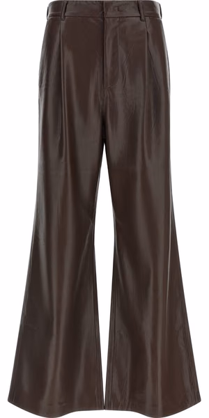 Brown Polyester Flared Pants