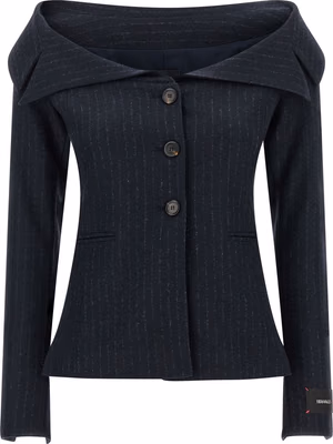 Blue Polyester Blazer