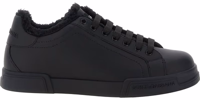 Black Calfskin Low Top Sneakers