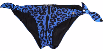 Blue Leopard Print Bikini Bottom Beachwear Swimwear