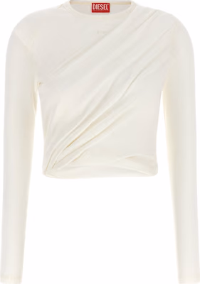 White Cotton Long Sleeve T-Shirt