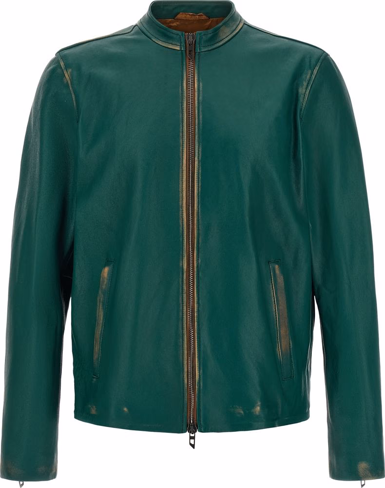 Bicolor Lamb Leather Leather Jacket