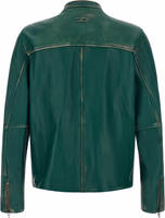 Bicolor Lamb Leather Leather Jacket 2