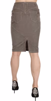 Gray Corduroy Pencil Straight A-Line Skirt 2