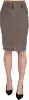 Gray Corduroy Pencil Straight A-Line Skirt 3