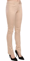 Cream Low Waist Skinny Formal Trousers Pants 1