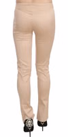Cream Low Waist Skinny Formal Trousers Pants 3