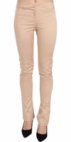 Cream Low Waist Skinny Formal Trousers Pants 4