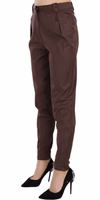Brown High Waist Tapered Formal Trousers Pants 1