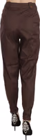 Brown High Waist Tapered Formal Trousers Pants 2