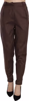 Brown High Waist Tapered Formal Trousers Pants 3