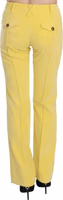 Yellow Corduroy Mid Waist Straight Trousers Pants 3