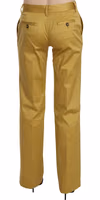 Mustard Yellow Straight Formal Trousers Pants 3