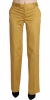 Mustard Yellow Straight Formal Trousers Pants 4