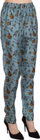 Blue Musical Instruments Print Tapered Pants 1