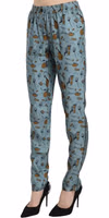 Blue Musical Instruments Print Tapered Pants 2