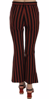 Black Amaranth Stripe Cropped Flared Pants 2