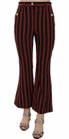 Black Amaranth Stripe Cropped Flared Pants 3