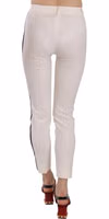 White Side Stripe Cropped Skinny Pants 3