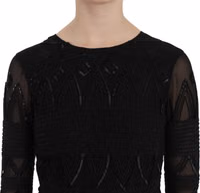 فستان سهرة قصير أسود من الحرير مزين بالترتر 3