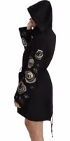 Floral Sequined Beaded Hooded Jacket Coat 3