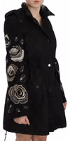 Floral Sequined Beaded Hooded Jacket Coat 5
