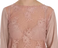 Pink Lace See Through Long Sleeve Blouse 3