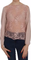 Pink Lace See Through Long Sleeve Blouse 4