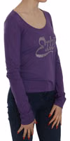 Purple Crystal Embellished Long Sleeve Casual Top 1