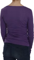 Purple Crystal Embellished Long Sleeve Casual Top 3
