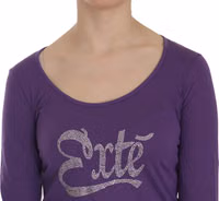 Purple Crystal Embellished Long Sleeve Casual Top 4