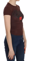 Brown Hearts Short Sleeve Casual T-shirt Top 5