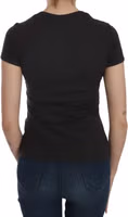 Black Hearts Print Short Sleeve Casual Shirt Top 2
