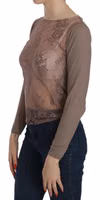 Brown Lace See Through Long Sleeve Top 2