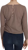 Brown Lace See Through Long Sleeve Top 3