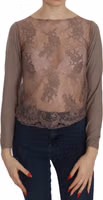 Brown Lace See Through Long Sleeve Top 5