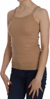 Beige Sleeveless Spaghetti Strap Tank Blouse 2