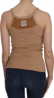 Beige Sleeveless Spaghetti Strap Tank Blouse 3