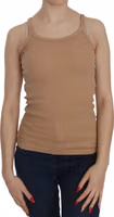 Beige Sleeveless Spaghetti Strap Tank Blouse 5