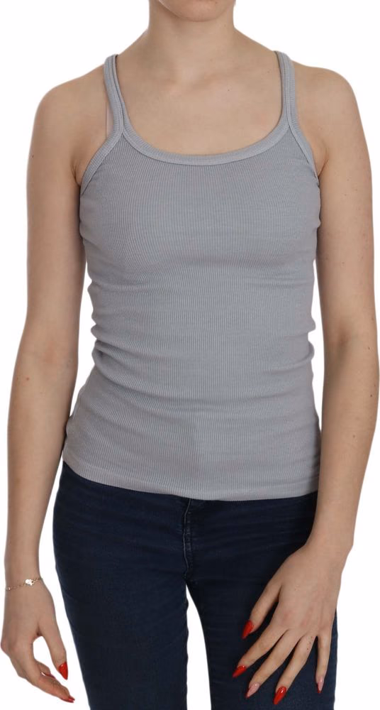 Light Grey Sleeveless Spaghetti Strap Blouse
