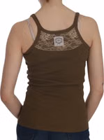Brown Sleeveless Spaghetti Strap Blouse Top 3