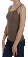 Brown Sleeveless Spaghetti Strap Top 1