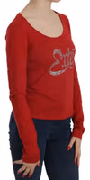 Red Crystal Embellished Long Sleeve Blouse 1