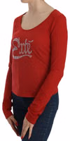 Red Crystal Embellished Long Sleeve Blouse 2